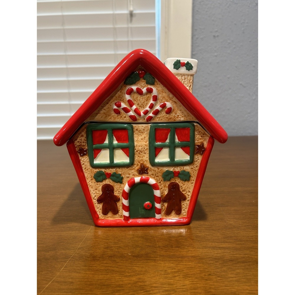 Papel Giftware Sprinkles & Frosting Gingerbread House Cookie Jar Kate Mawdsley